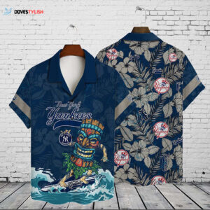 Men s New York Yankees 2023 AOP 3D Button Hawaiian Shirt - Perfect Gift for Dad Father - V13