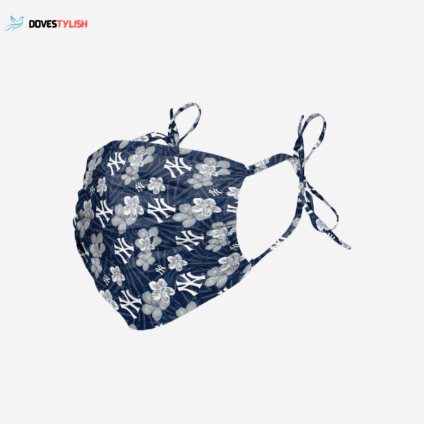 New York Yankees Hibiscus Tie-Back Face Cover – Stylish MLB Mask