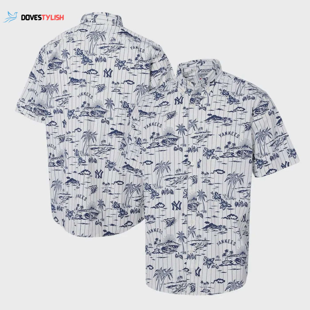 New York Yankees Pinstripe Tropics Hawaiian Shirt – Official MLB Merchandise