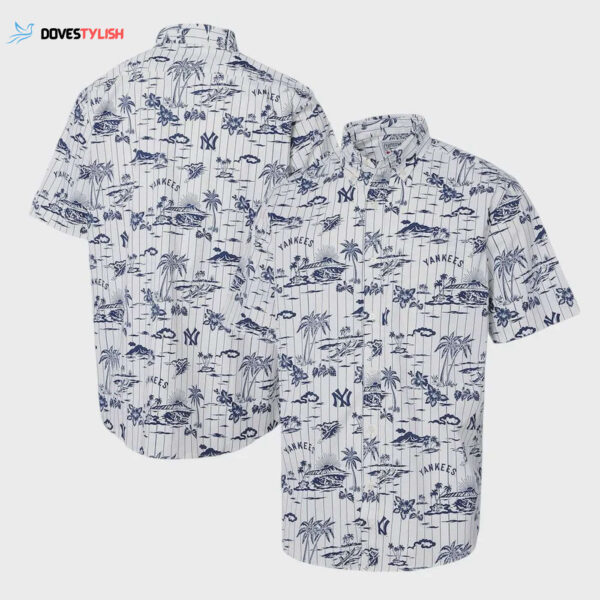New York Yankees Pinstripe Tropics Hawaiian Shirt – Official MLB Merchandise