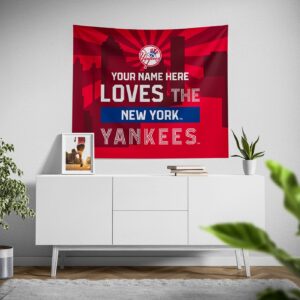 Custom New York Yankees Skyline Tapestry – Personalized Wall Decor