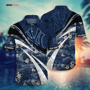 New York Yankees Wave Motion Hawaiian Shirt - Official MLB Merchandise