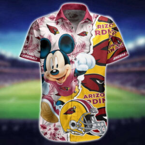 NFL Arizona Cardinals Hawaiian Shirt Mickey Mouse All Over Print For Men And Women
