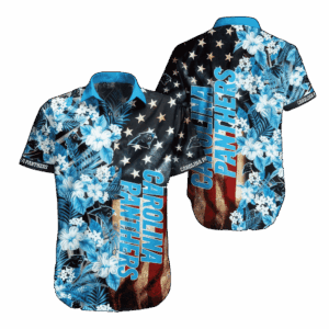 NFL Carolina Panthers Hawaiian Shirt Flag Flower For Men And Women