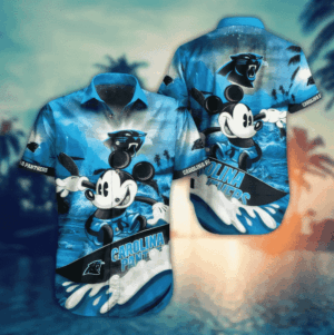 NFL Carolina Panthers Hawaiian Shirt Mickey All Over Print Trending For This Summer