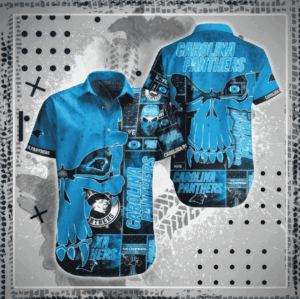 NFL Carolina Panthers Hawaiian Shirt Style Skull All Over Print For Men Women