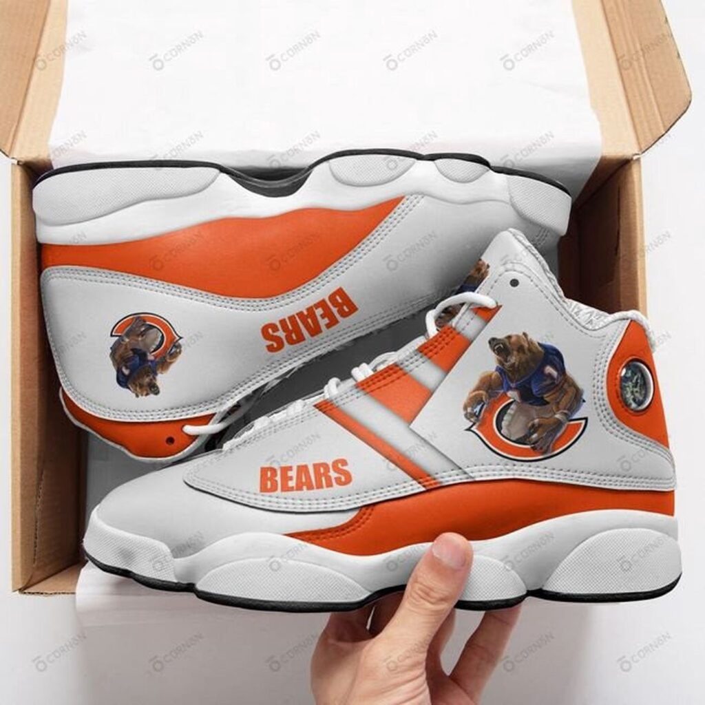 NFL Chicago Bears Air Jordan 13 Shoes – White Orange Stripes For Fans NFL Chicago Bears Air Jordan 13 Shoes – White Orange Stripes For Fans