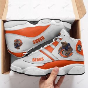 NFL Chicago Bears Air Jordan 13 Shoes - White Orange Stripes For Fans