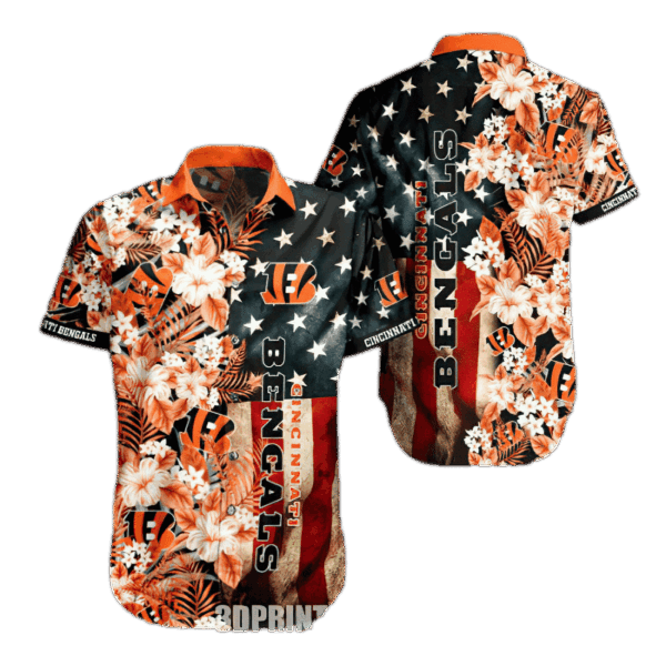 NFL Cincinnati Bengals Hawaiian Shirt Flag Flower For This Season