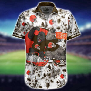 NFL Cleveland Browns Hawaiian Shirt Short Kingkong Godzilla For Men Women
