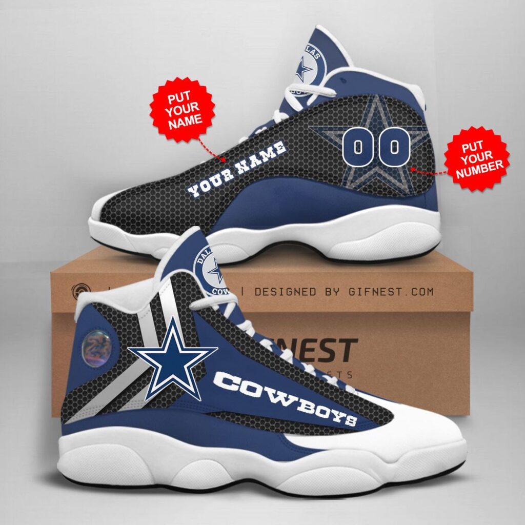 Customize Your Style with NFL Dallas Cowboys Air Jordan 13 Shoes – Personalized Name & Number Option Customize Your Style with NFL Dallas Cowboys Air Jordan 13 Shoes – Personalized Name & Number Option