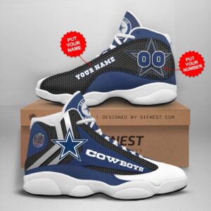 Customize Your Style with NFL Dallas Cowboys Air Jordan 13 Shoes - Personalized Name & Number Option