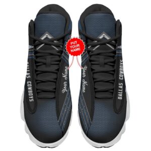 Personalized Dallas Cowboys Air Jordan 13 Shoes with Custom Name Official NFL Hexa Logo Design