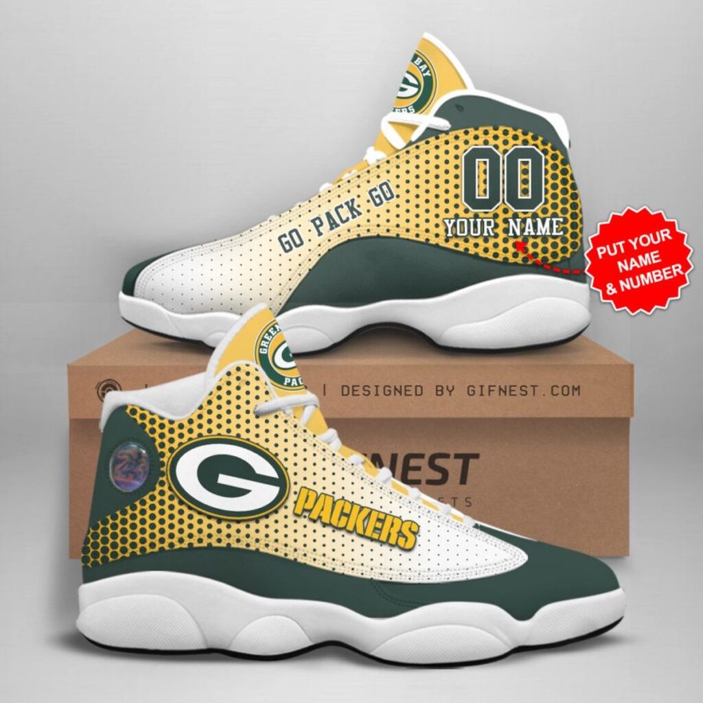 Custom NFL Green Bay Packers Air Jordan 13 Shoes – Personalize Your Name! Custom NFL Green Bay Packers Air Jordan 13 Shoes – Personalize Your Name!