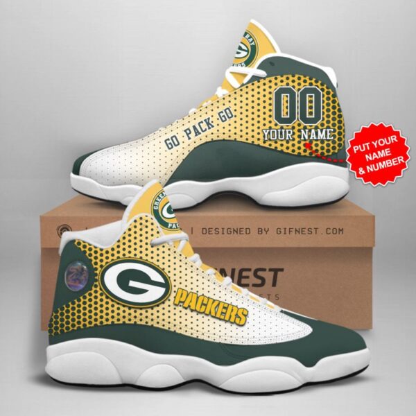 Custom NFL Green Bay Packers Air Jordan 13 Shoes – Personalize Your Name!