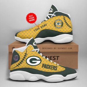 Personalized NFL Green Bay Packers Air Jordan 13 Shoes - Custom Name Option