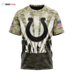 NFL Indianapolis Colts Salute To Service – Honor Veterans And Their Families Unisex T-Shirt For Fans Gifts 2024