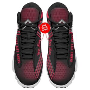Personalized NFL Kansas City Chiefs Red Black Air Jordan 13 Shoes