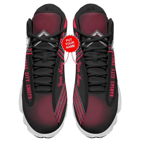 Personalized NFL Kansas City Chiefs Red Black Air Jordan 13 Shoes