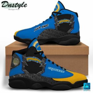 Custom Los Angeles Chargers Powder Blue Gold Air Jordan 13 Shoes – Personalize Your NFL Style!