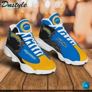 Custom Los Angeles Chargers Powder Blue Gold Air Jordan 13 Shoes - Personalize Your NFL Style! 3