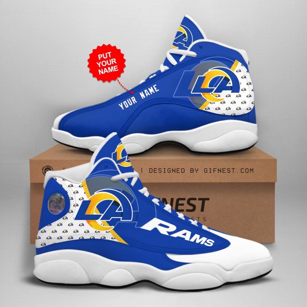 Personalized Los Angeles Rams Air Jordan 13 Shoes – Custom Name Option Personalized Los Angeles Rams Air Jordan 13 Shoes – Custom Name Option