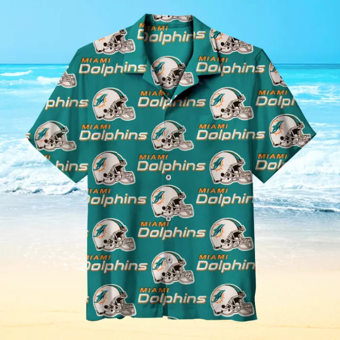 NFL Miami Dolphin Logo Hawaiian Shirt For This Summer NFL Miami Dolphin Logo Hawaiian Shirt For This Summer
