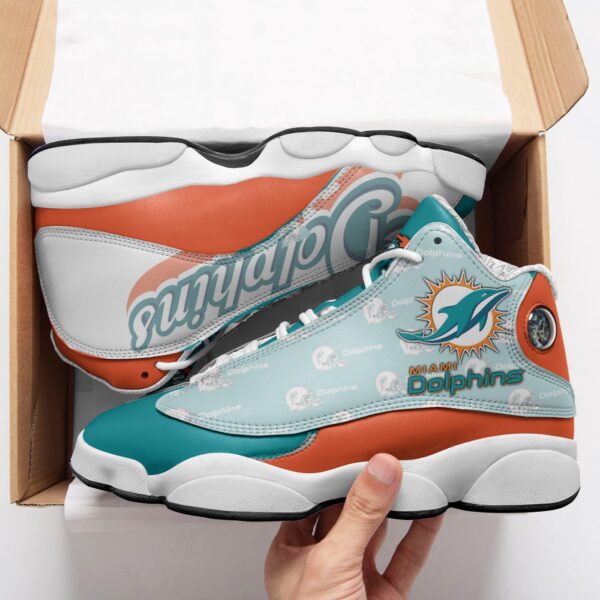 NFL Miami Dolphins Air Jordan 13 Shoes – White Aqua Orange Official Merchandise