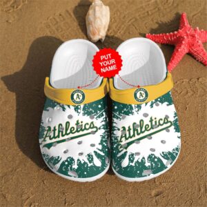 Oakland Athletics Custom Name Clogs Shoes Crocband Clog Comfortable Water Shoes