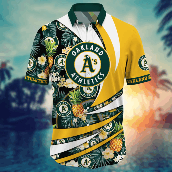 Oakland Athletics MLB Flower Hawaii Shirt   For Fans, Summer Football Shirts