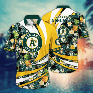 Oakland Athletics MLB Flower Hawaii Shirt   For Fans, Summer Football Shirts