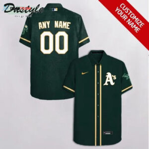 Custom Oakland Athletics Black Hawaiian Shirt - Personalized MLB Fan Gear