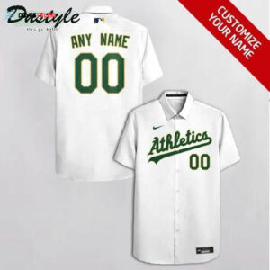 Custom Oakland Athletics White Hawaiian Shirt - Personalized MLB Fan Gear