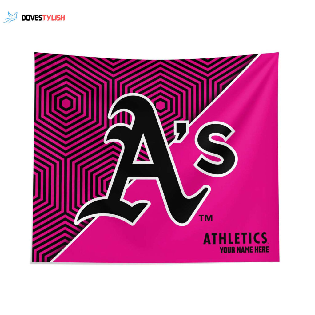 Custom Oakland Athletics Pink Implosion Tapestry – Personalized MLB Wall Decor