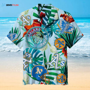 Vintage Oakland Athletics Hawaiian Shirt - Retro MLB Print