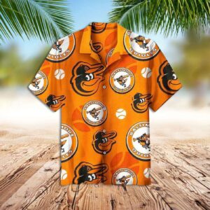 Baltimore Orioles Hawaiian Shirt with Baseball Design – Official MLB Merchandise