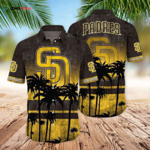 San Diego Padres Coconut Trees Hawaiian Shirt - Official Padres Hawaiian Shirt