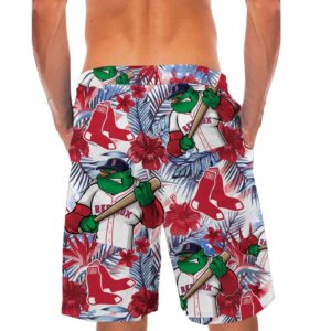 Custom Boston Red Sox Hawaiian Shirt: Tropical Floral America Flag Design