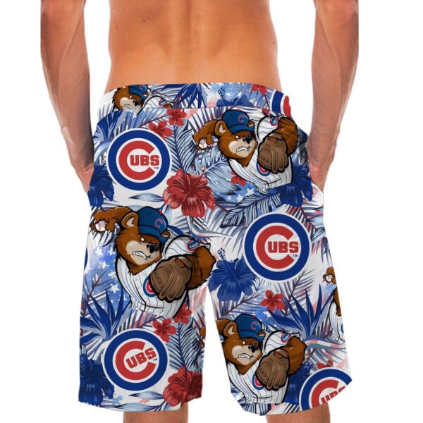 Custom Chicago Cubs Tropical Floral America Flag Hawaiian Shirt – Personalized MLB Fan Apparel