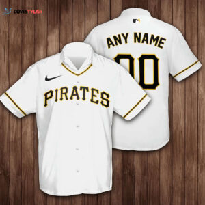 Customized Pittsburgh Pirates 3D Hawaiian Shirt - White with Personalized Name and Number
