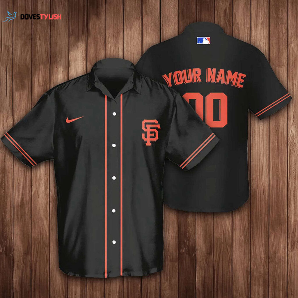 Customized San Francisco Giants 3D Hawaiian Shirt – Black Personalized Name & Number Customized San Francisco Giants 3D Hawaiian Shirt – Black Personalized Name & Number
