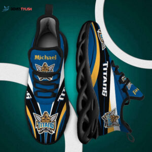 Personalized Name Gold Coast Titans Max Soul Shoes Luxury Nrl For Men And Women