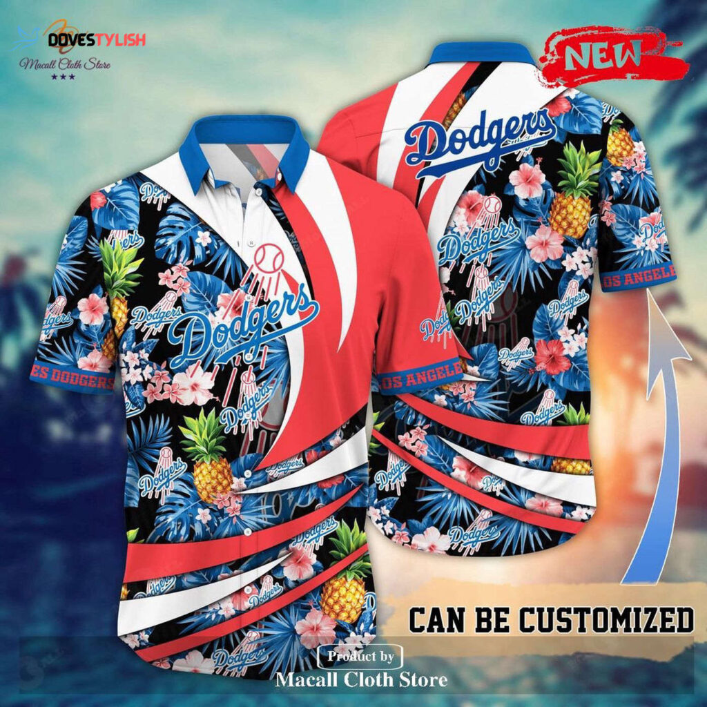 Custom Los Angeles Dodgers MLB Hawaiian Shirt for Sports Fans – Personalized Name Flower Pineapple Summer Baseball Custom Los Angeles Dodgers MLB Hawaiian Shirt for Sports Fans – Personalized Name Flower Pineapple Summer Baseball