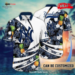 Custom New York Yankees Flower Pineapple Hawaiian Shirt for Sports Fans
