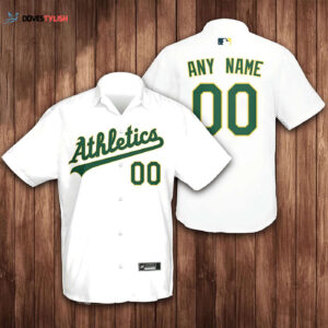 Custom Oakland Athletics 3D Hawaiian Shirt - White Personalized MLB Fan Gear