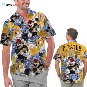 Pittsburgh Pirates Floral America Flag Hawaiian Shirt - Personalized Tropical Design