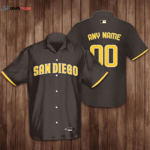 Custom San Diego Padres Brown 3D Hawaiian Shirt Personalized MLB Shirt