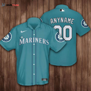 Custom Seattle Mariners 3D Hawaiian Shirt - Dark Turquoise Personalized MLB Team Gear