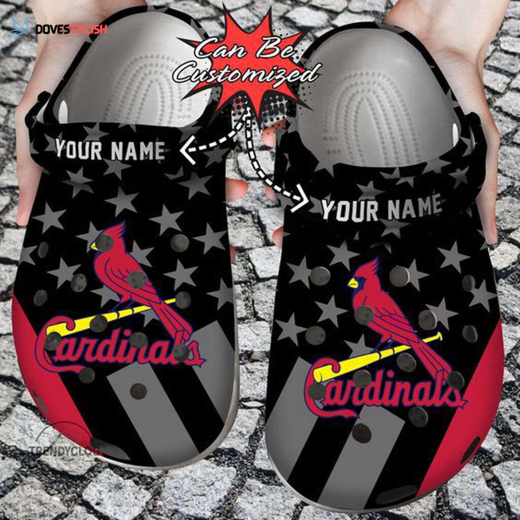 Personalized St Louis Cardinals Black Clogs Gift for Men Women Personalized St Louis Cardinals Black Clogs Gift for Men Women