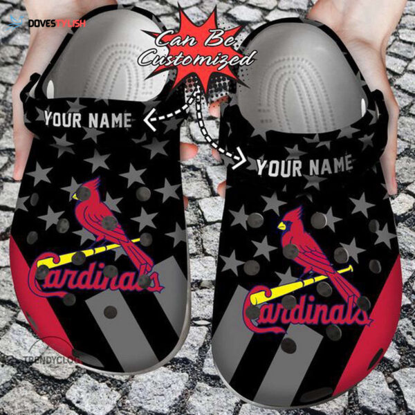 Personalized St Louis Cardinals Black Clogs Gift for Men Women